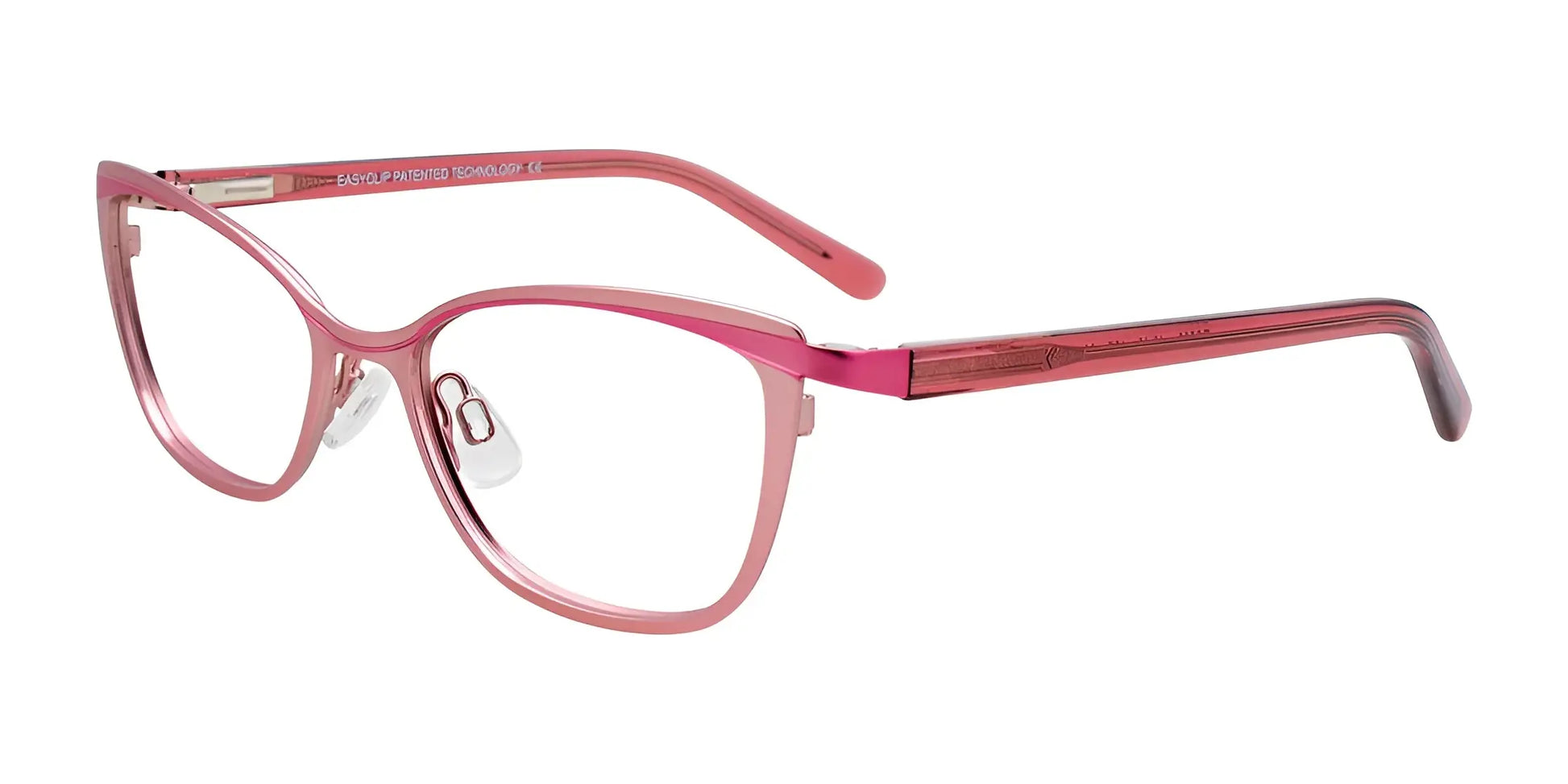 EasyClip EC509 Eyeglasses with Clip-on Sunglasses Satin Light Pink & Pink