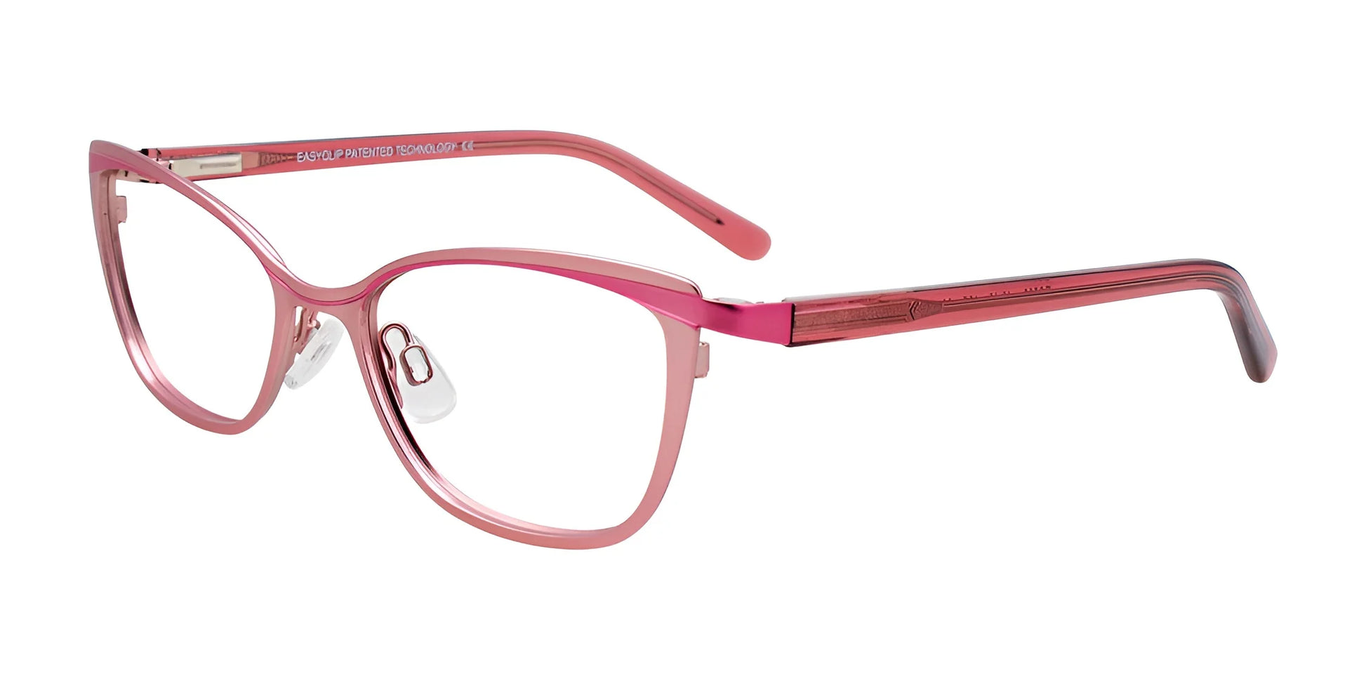 EasyClip EC509 Eyeglasses with Clip-on Sunglasses Satin Light Pink & Pink