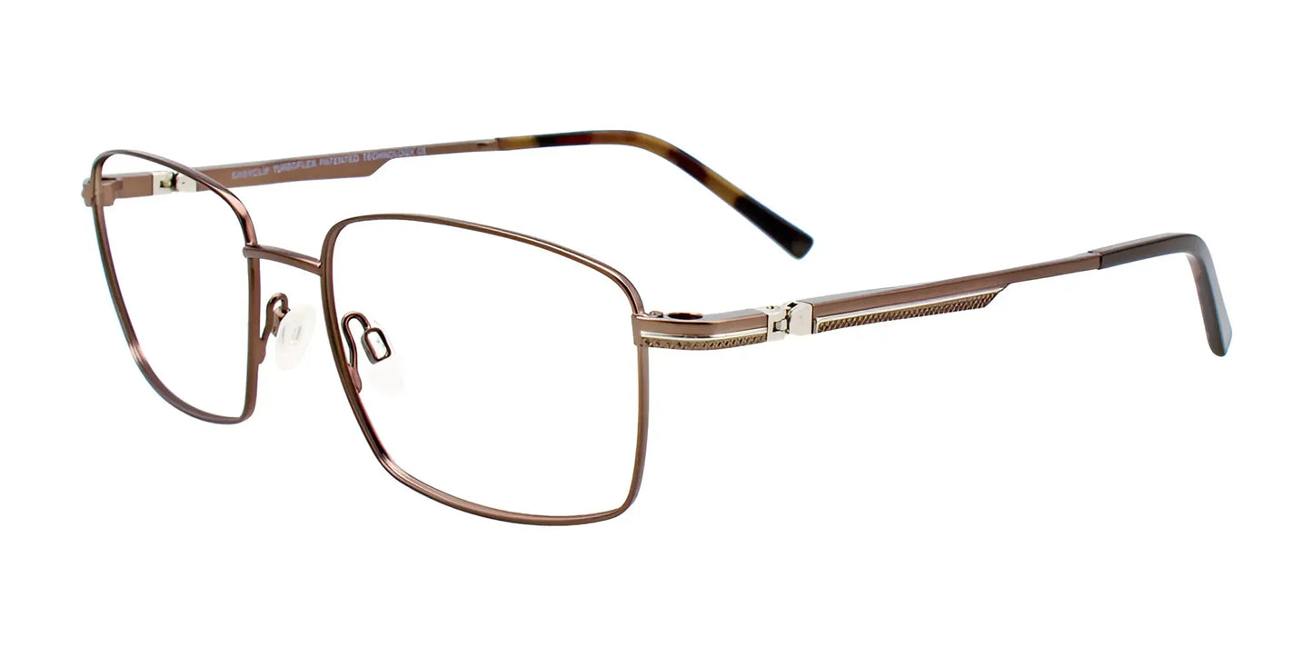 EasyClip EC510 Eyeglasses with Clip-on Sunglasses Satin Brown & Steel