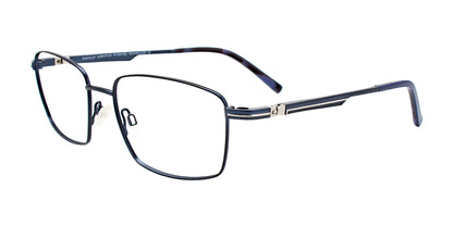 EasyClip EC510 Eyeglasses with Clip-on Sunglasses Satin Dark Blue & Steel