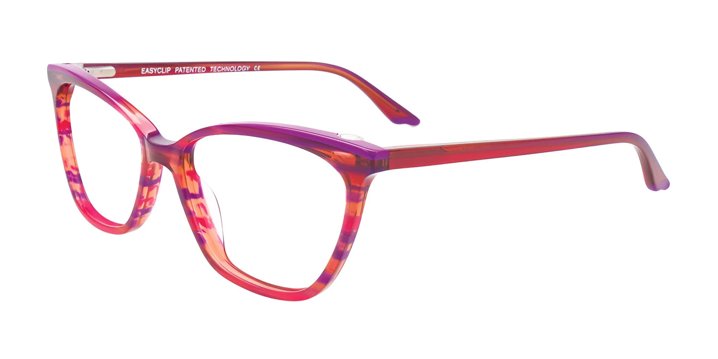 EasyClip EC511 Eyeglasses with Clip-on Sunglasses Pink & Purple Marbled & Purple