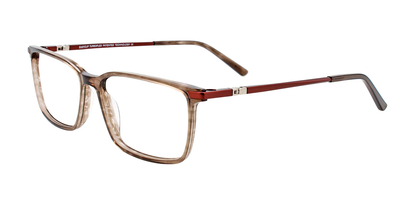 EasyClip EC512 Eyeglasses with Clip-on Sunglasses Brown Marbled