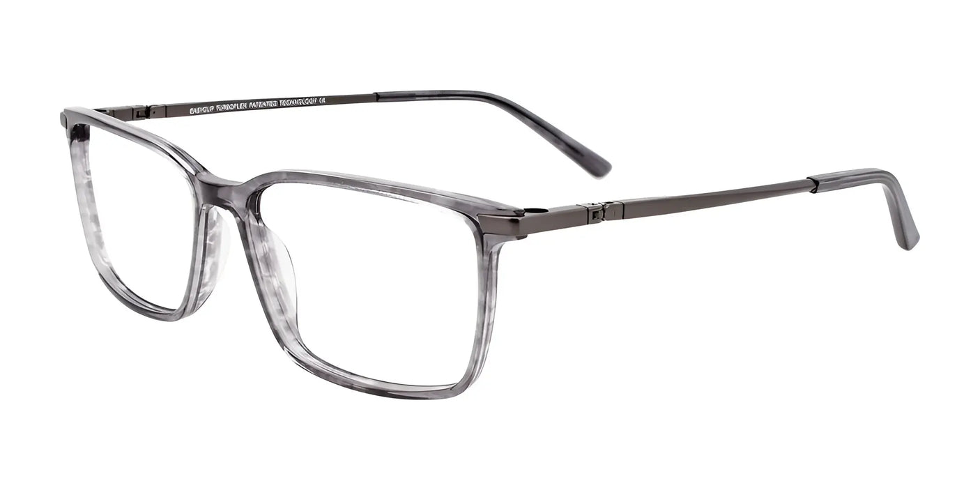 EasyClip EC512 Eyeglasses with Clip-on Sunglasses Grey Marbled