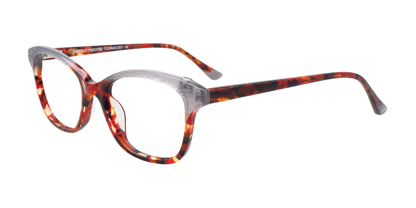 EasyClip EC514 Eyeglasses with Clip-on Sunglasses Red  Tortoise & Grey