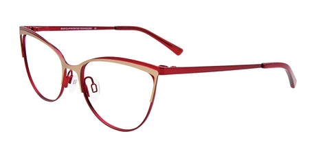 EasyClip EC515 Eyeglasses with Clip-on Sunglasses Matt Gold & Matt Red