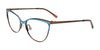 EasyClip EC515 Eyeglasses with Clip-on Sunglasses | Size 52 / Matt Blue & Matt Dark Brown