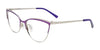 EasyClip EC515 Eyeglasses with Clip-on Sunglasses | Size 52 / Matt Purple & Shiny Gold