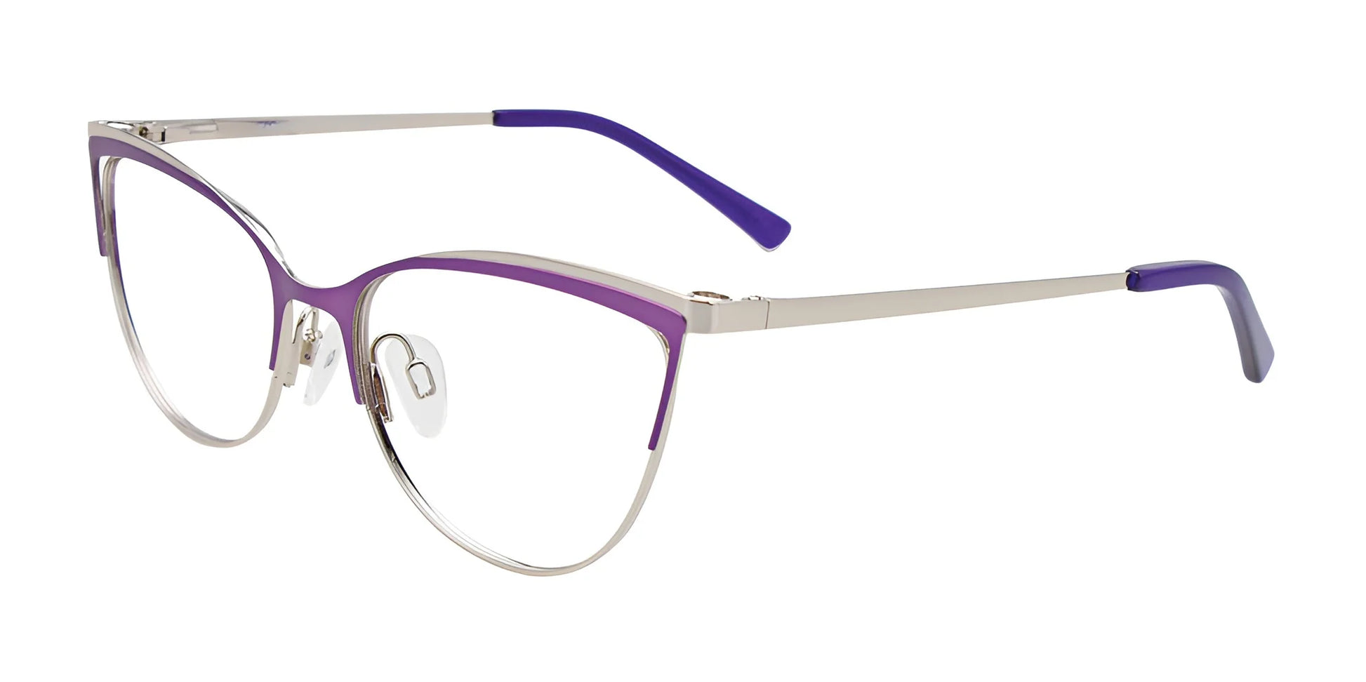 EasyClip EC515 Eyeglasses with Clip-on Sunglasses Matt Purple & Shiny Gold