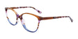 EasyClip EC518 Eyeglasses with Clip-on Sunglasses Brown Crystal & Demi Purple & Blue Crystal
