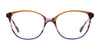 EasyClip EC518 Eyeglasses with Clip-on Sunglasses | Size 54 / Brown Crystal & Demi Purple & Blue Crystal