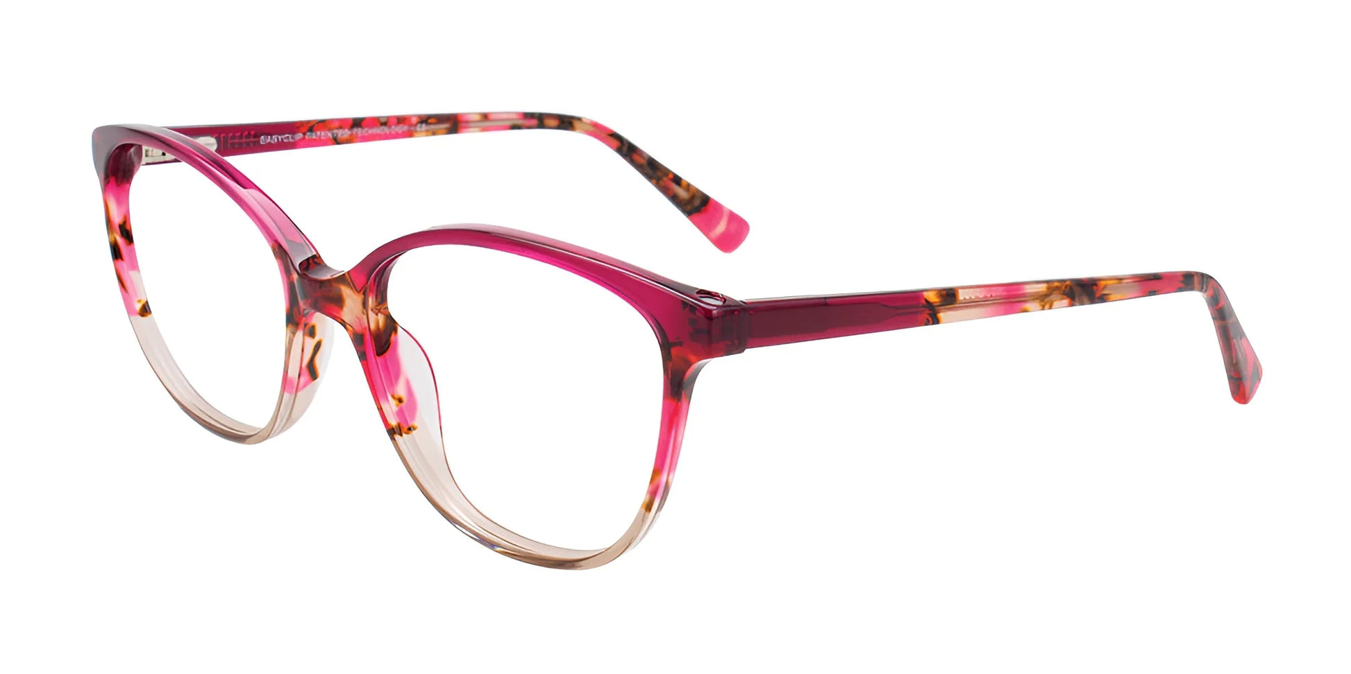 EasyClip EC518 Eyeglasses Fuchsia Crystal & Demi Pink & Beige Crystal