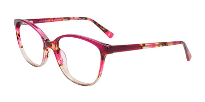 EasyClip EC518 Eyeglasses with Clip-on Sunglasses Fuchsia Crystal & Demi Pink & Beige Crystal