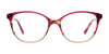 EasyClip EC518 Eyeglasses with Clip-on Sunglasses | Size 54 / Brown Crystal & Demi Purple & Blue Crystal
