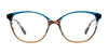 EasyClip EC518 Eyeglasses with Clip-on Sunglasses | Size 54 / Brown Crystal & Demi Purple & Blue Crystal
