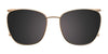 EasyClip EC519 Eyeglasses with Clip-on Sunglasses | Size 50 / Brown Crystal & Light Blue Crystal & Gold