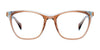 EasyClip EC519 Eyeglasses with Clip-on Sunglasses | Size 50 / Brown Crystal & Light Blue Crystal & Gold