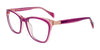 EasyClip EC519 Eyeglasses with Clip-on Sunglasses | Size 50 / Dark Pink & Light Pink Crystal & Light Pink