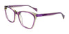 EasyClip EC519 Eyeglasses with Clip-on Sunglasses | Size 50 / Purple & Light Green Crystal & Purple