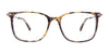 EasyClip EC520 Eyeglasses with Clip-on Sunglasses | Size 52 / Brown & Grey & Crystal Marbled