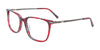 EasyClip EC520 Eyeglasses with Clip-on Sunglasses | Size 52 / Red & Black & Grey Marbled