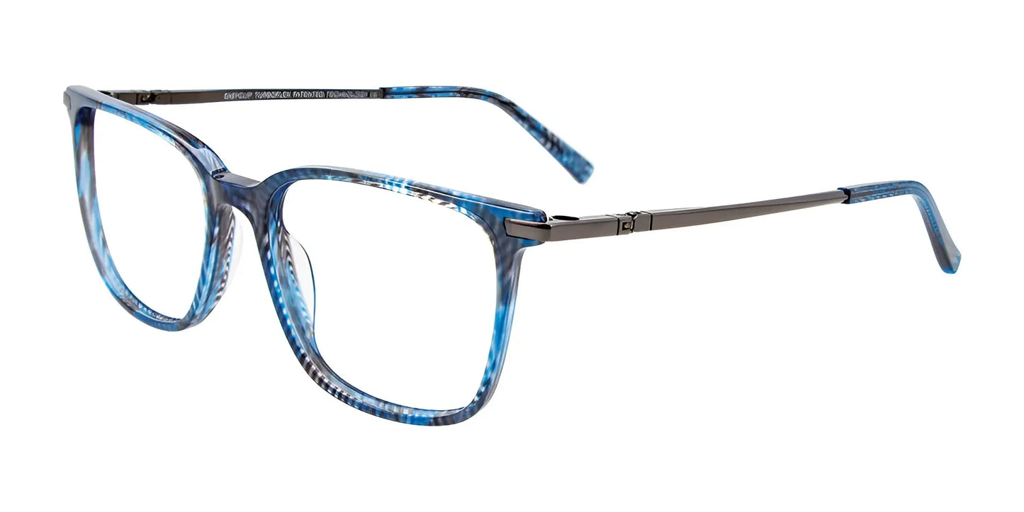 EasyClip EC520 Eyeglasses with Clip-on Sunglasses Blue & Black & Crystal Marbled