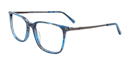 EasyClip EC520 Eyeglasses with Clip-on Sunglasses Blue & Black & Crystal Marbled