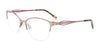 EasyClip EC521 Eyeglasses with Clip-on Sunglasses | Size 52 / Shiny Light Gold & Brown
