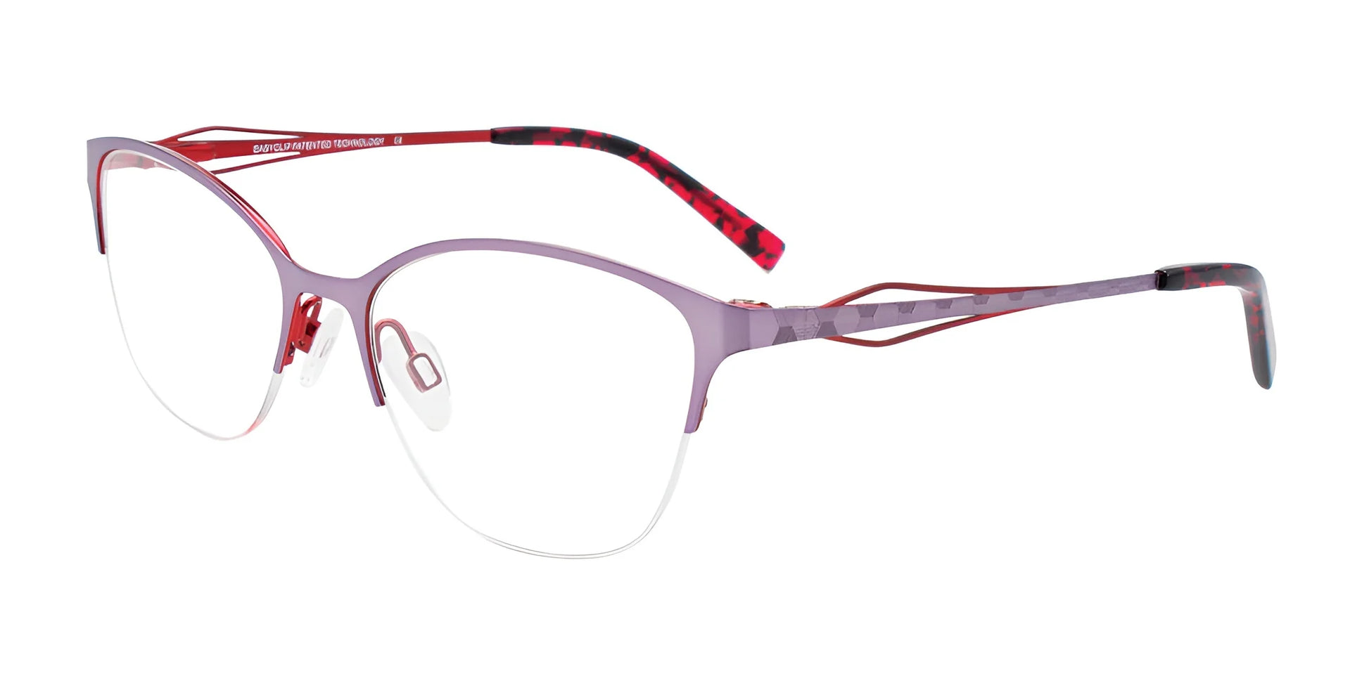 EasyClip EC521 Eyeglasses Shiny Light Purple & Red