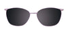 EasyClip EC521 Eyeglasses with Clip-on Sunglasses | Size 52 / Shiny Light Purple & Red