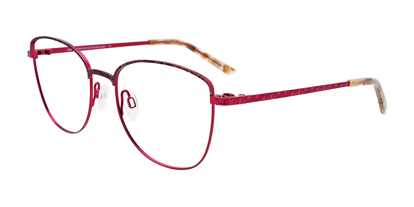 EasyClip EC523 Eyeglasses with Clip-on Sunglasses Red & Blue Marbled & Satin Pinkish Red