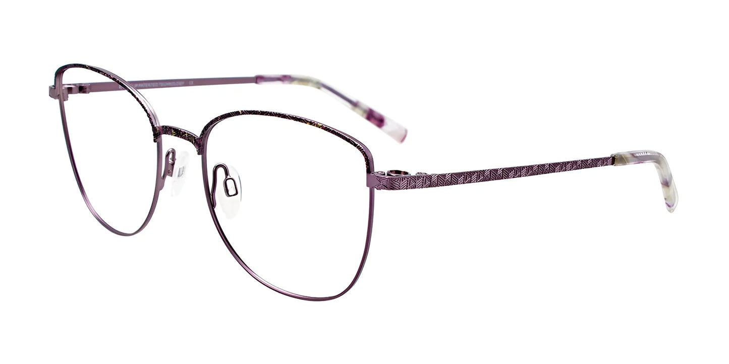 EasyClip EC523 Eyeglasses with Clip-on Sunglasses Plum & Dark Blue Marbled & Matt Light Steel Plum