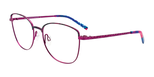 EasyClip EC523 Eyeglasses with Clip-on Sunglasses / Size 53 / Orchid & Teal Marbled & Satin Orchid