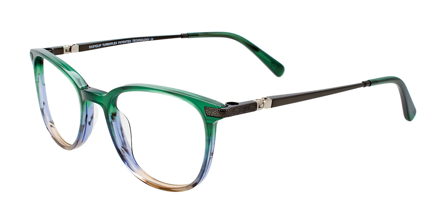 EasyClip EC525 Eyeglasses with Clip-on Sunglasses Green & Blue & Beige Marbled
