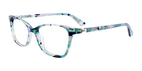 EasyClip EC526 Eyeglasses with Clip-on Sunglasses Blue & Green & Black Marbled