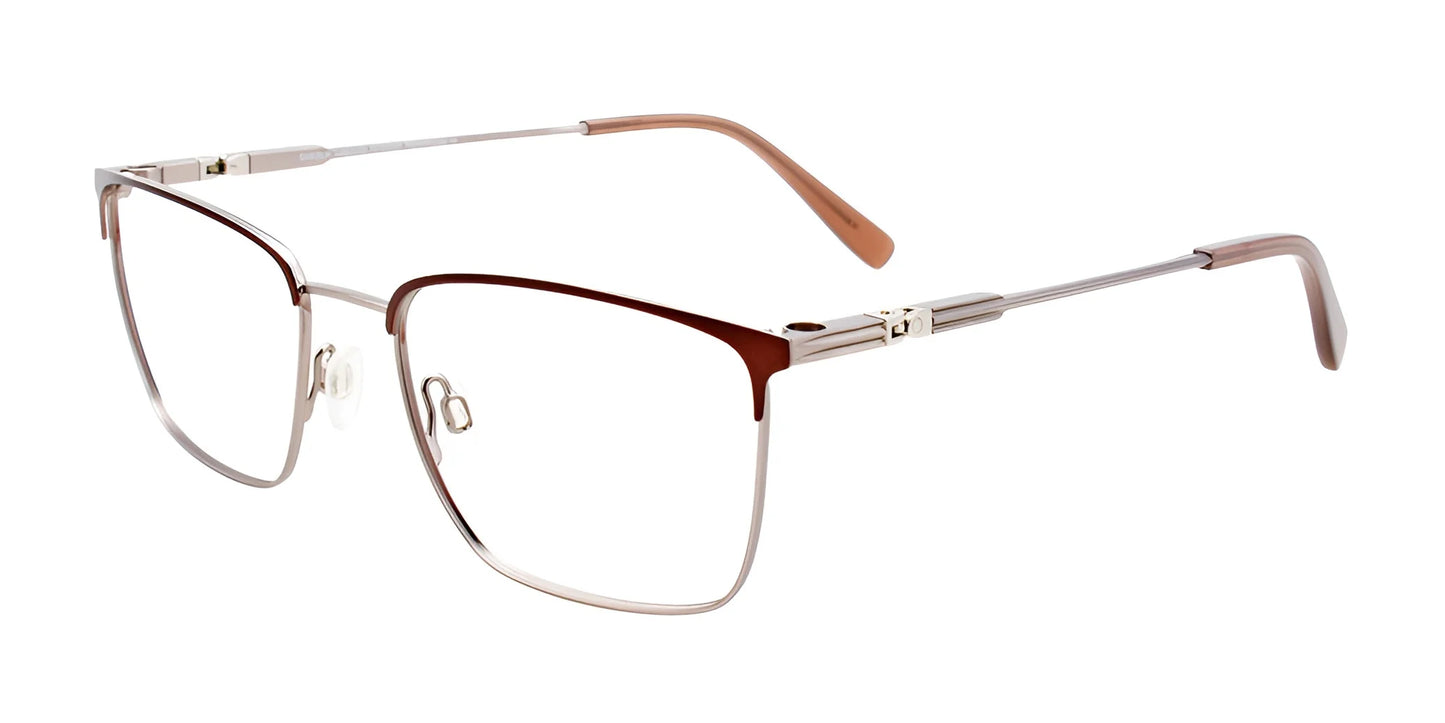 EasyClip EC529 Eyeglasses Satin Dark Brown & Steel