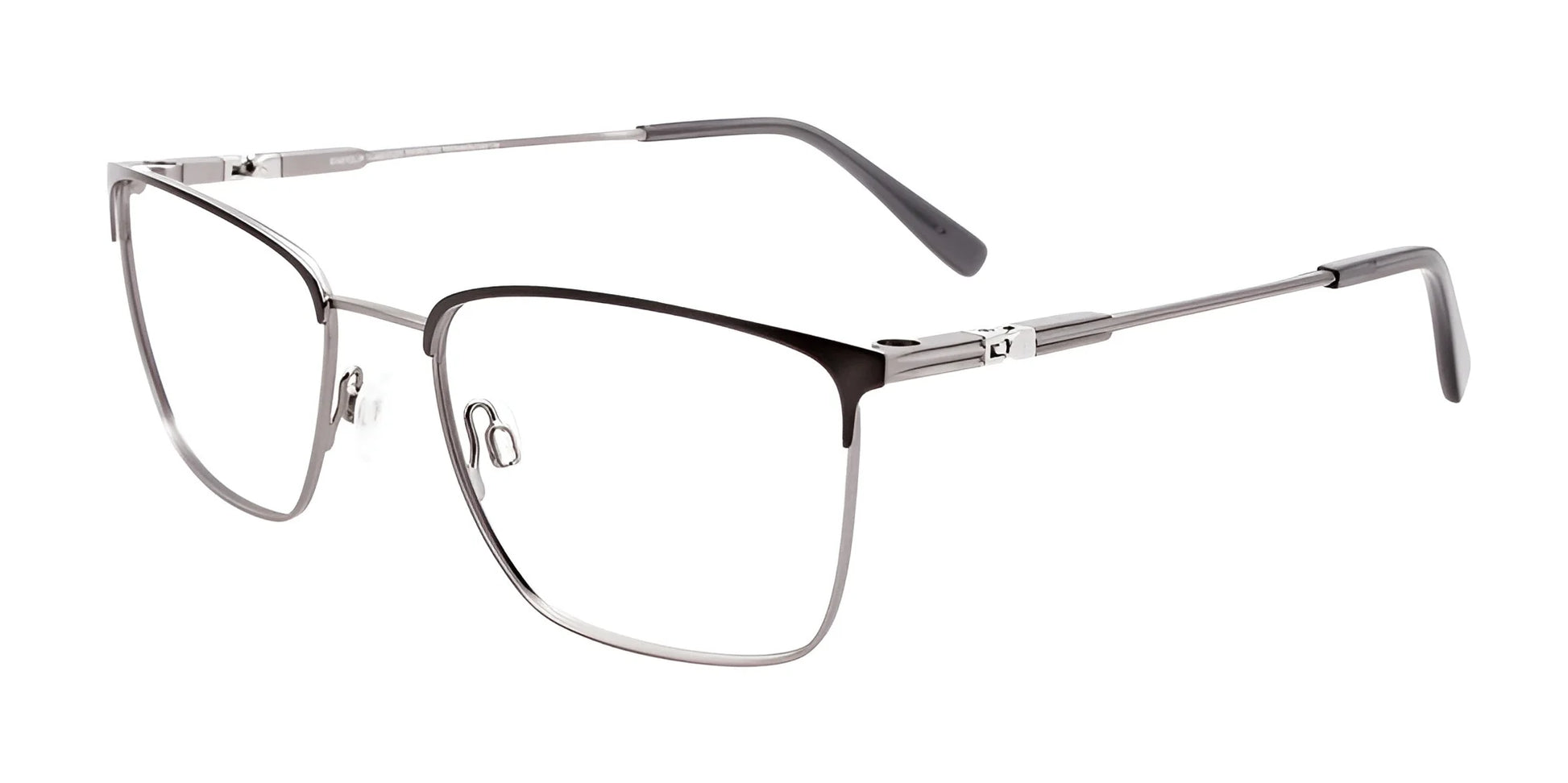 EasyClip EC529 Eyeglasses Satin Dark Grey & Steel