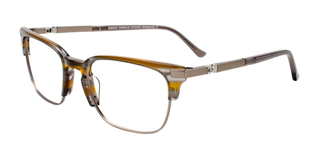 EasyClip EC531 Eyeglasses with Clip-on Sunglasses Grey & Amber Marbled & Matt Steel