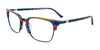 EasyClip EC531 Eyeglasses with Clip-on Sunglasses | Size 52 / Blue & Red & Brown Marbled & Matt Navy