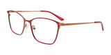 EasyClip EC532 Eyeglasses with Clip-on Sunglasses Satin Red & Bronze