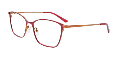 EasyClip EC532 Eyeglasses with Clip-on Sunglasses Satin Red & Bronze