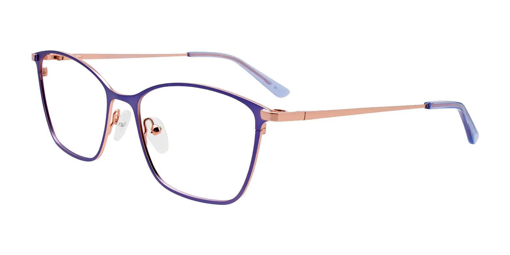 EasyClip EC532 Eyeglasses with Clip-on Sunglasses Satin Periwinkle & Light Pink