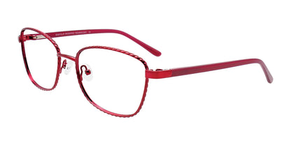 EasyClip EC535 Eyeglasses with Clip-on Sunglasses Satin Pinkish Red