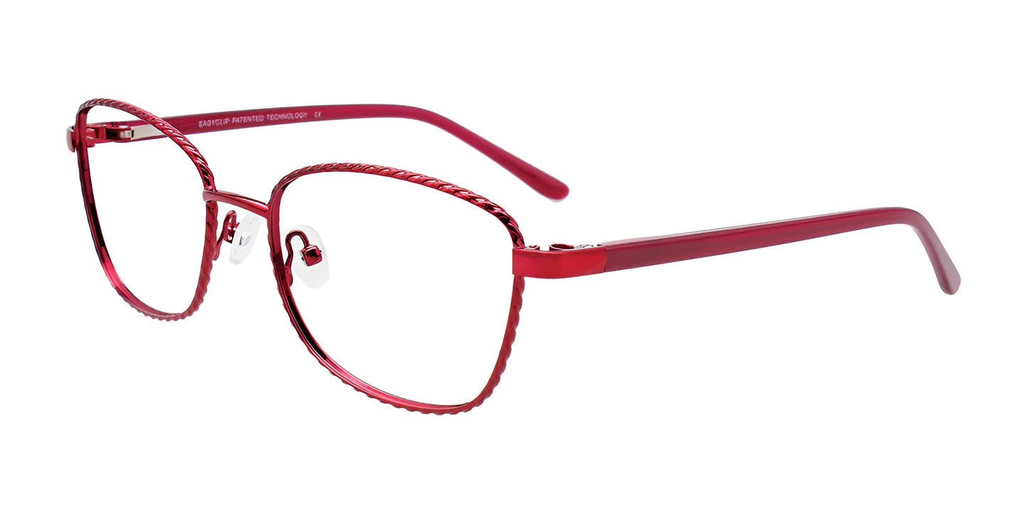 EasyClip EC535 Eyeglasses with Clip-on Sunglasses Satin Pinkish Red