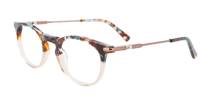 EasyClip EC536 Eyeglasses Brown & Blue Marbled & Crystal Light Brown