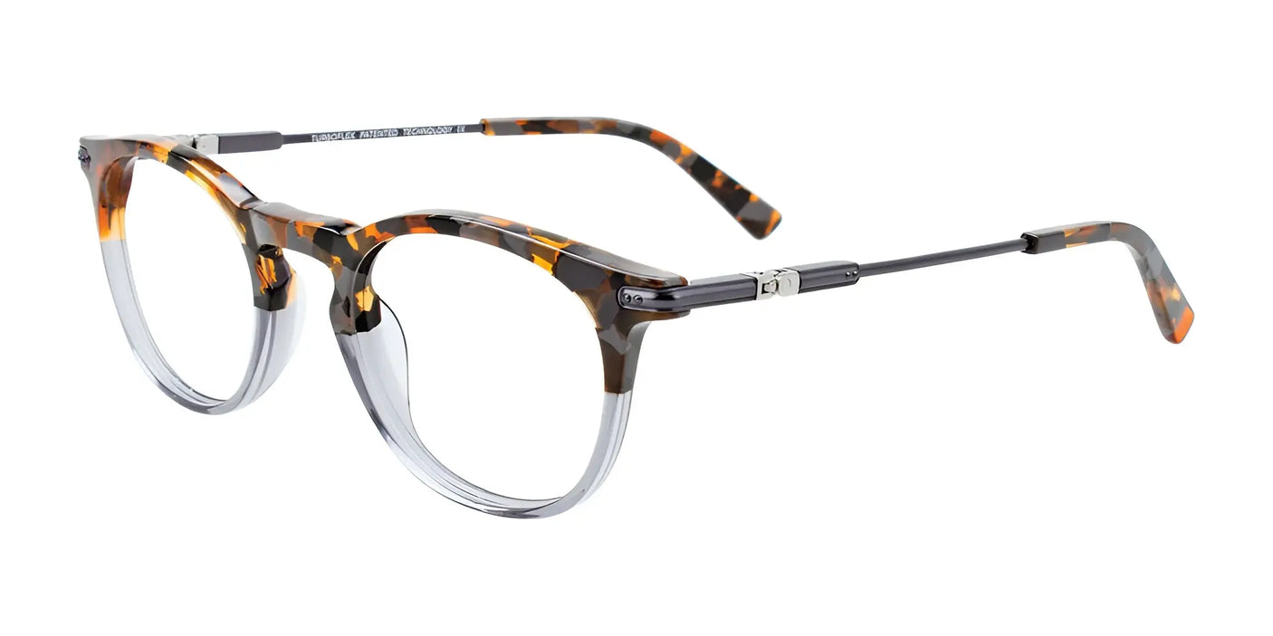 EasyClip EC536 Eyeglasses Brown & Grey Marbled & Crystal Grey