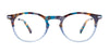 EasyClip EC536 Eyeglasses | Size 45 / Blue & Grey & Brown Marbled & Crystal Light Blue