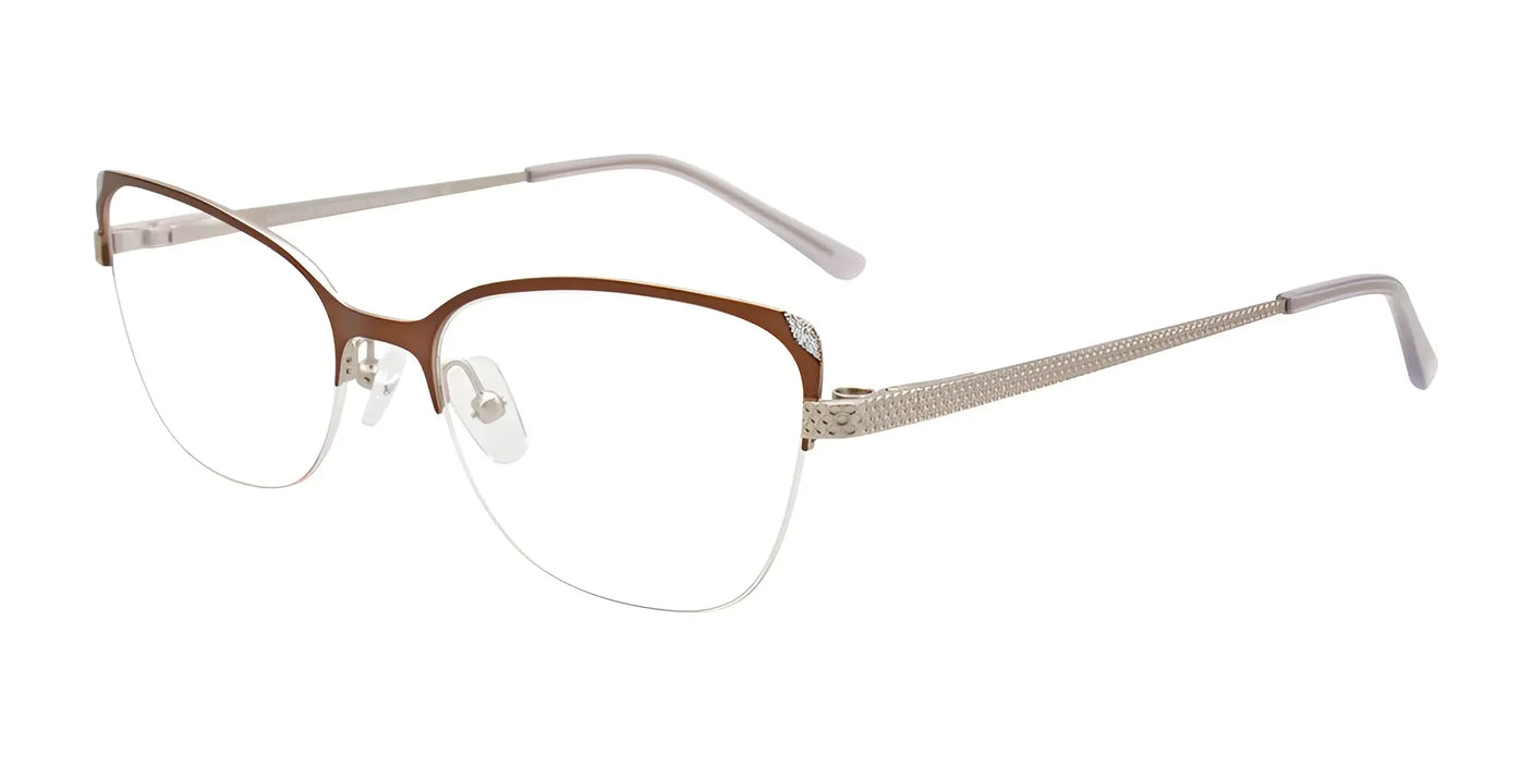 EasyClip EC539 Eyeglasses with Clip-on Sunglasses Matt Brown & Matt Silver