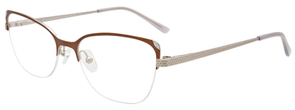 EasyClip EC539 Eyeglasses with Clip-on Sunglasses Matt Brown & Matt Silver