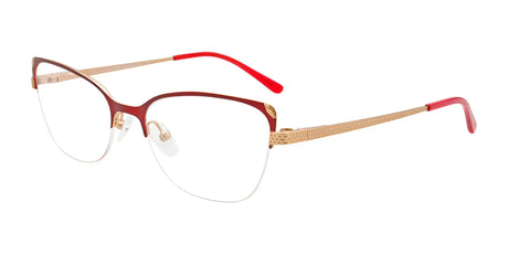 EasyClip EC539 Eyeglasses with Clip-on Sunglasses Matt Red & Matt Gold