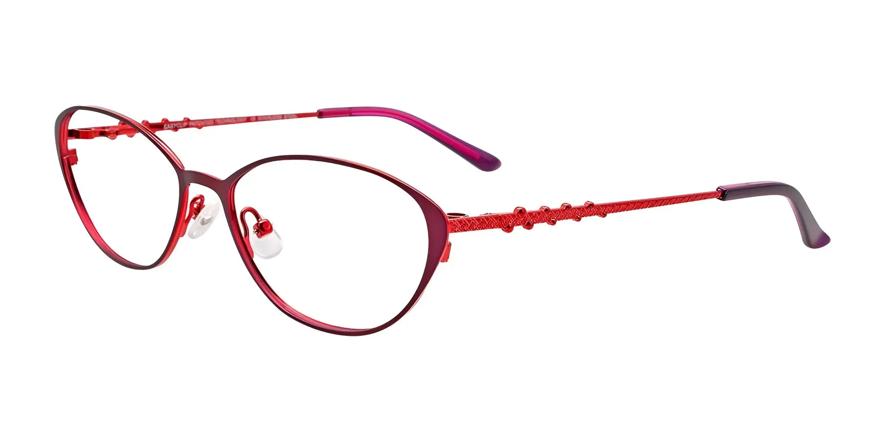 EasyClip EC540 Eyeglasses with Clip-on Sunglasses Matt Burgundy & Shiny Red